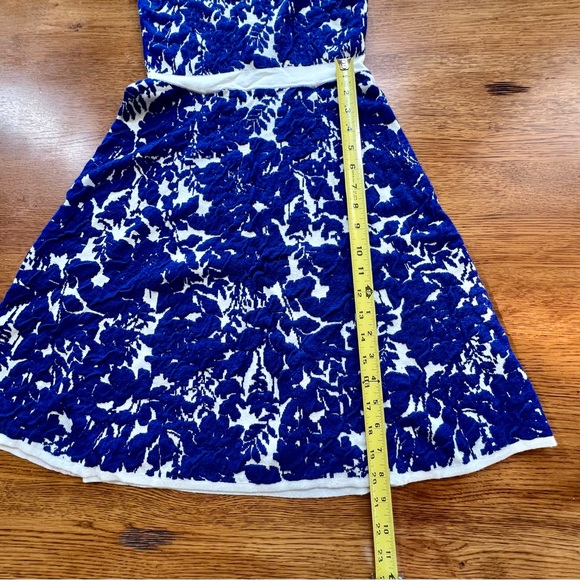 ⭐️ Ann Taylor Blue & White Textured Knit Swing Dress XSP Extra Small Petite - Picture 15 of 16